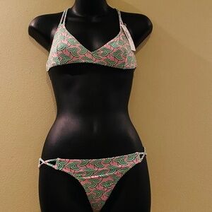 J. CREW | Playa Monterey Strappy Umbrella Print Bikini size s